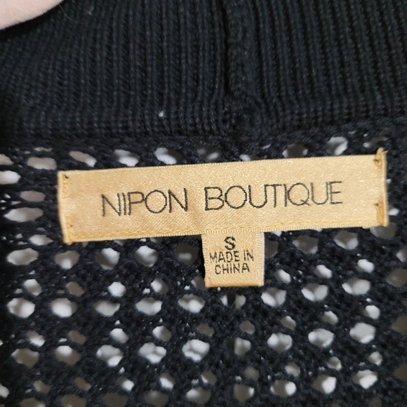 Nipon Boutique Crochet Look Knit Open Front Cardigan - size Small - Picture 2 of 6